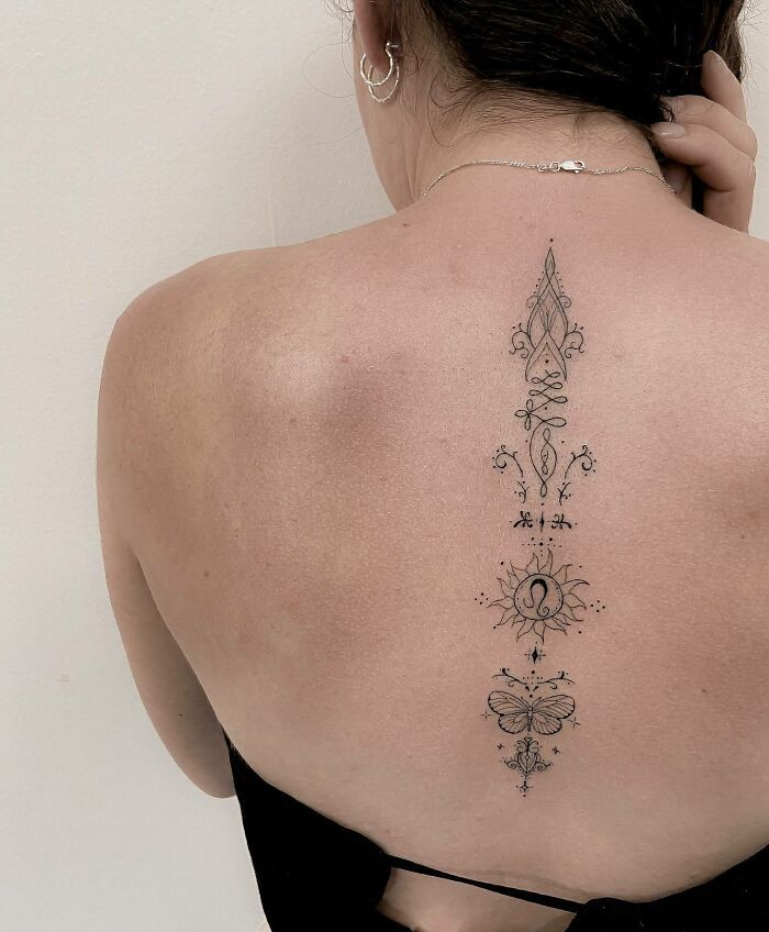 42 tatuagens deslumbrantes na coluna que fazem a dor valer a pena 36