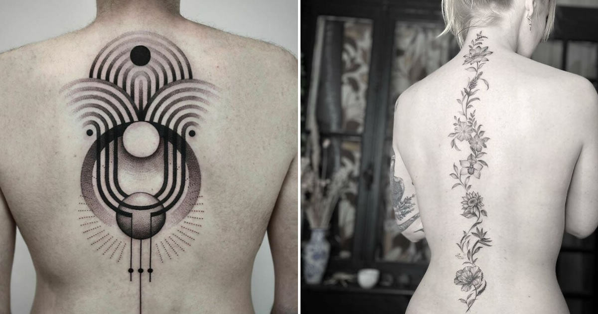 42 tatuagens deslumbrantes na coluna que fazem a dor valer a pena