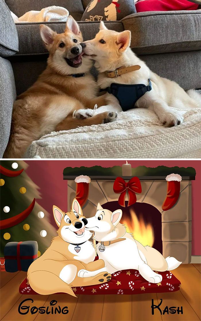 Artista transforma animais de estimação em adoráveis personagens dos filmes da Disney (32 fotos) 24