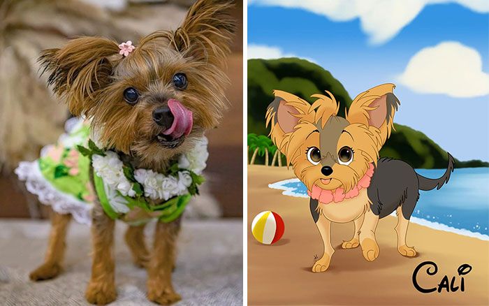 Artista transforma animais de estimação em adoráveis personagens dos filmes da Disney (32 fotos) 27