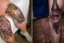 42 tatuagens incríveis que transformam os joelhos em obras de arte! 33