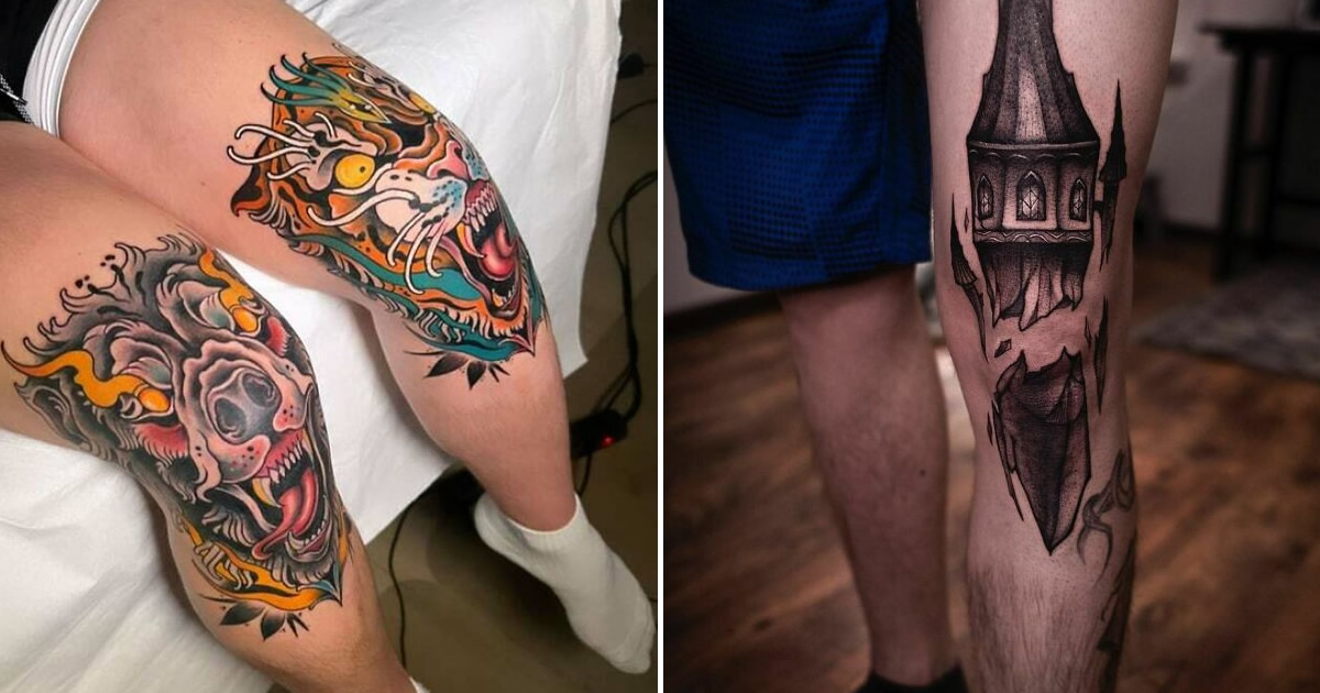 42 tatuagens incríveis que transformam os joelhos em obras de arte!