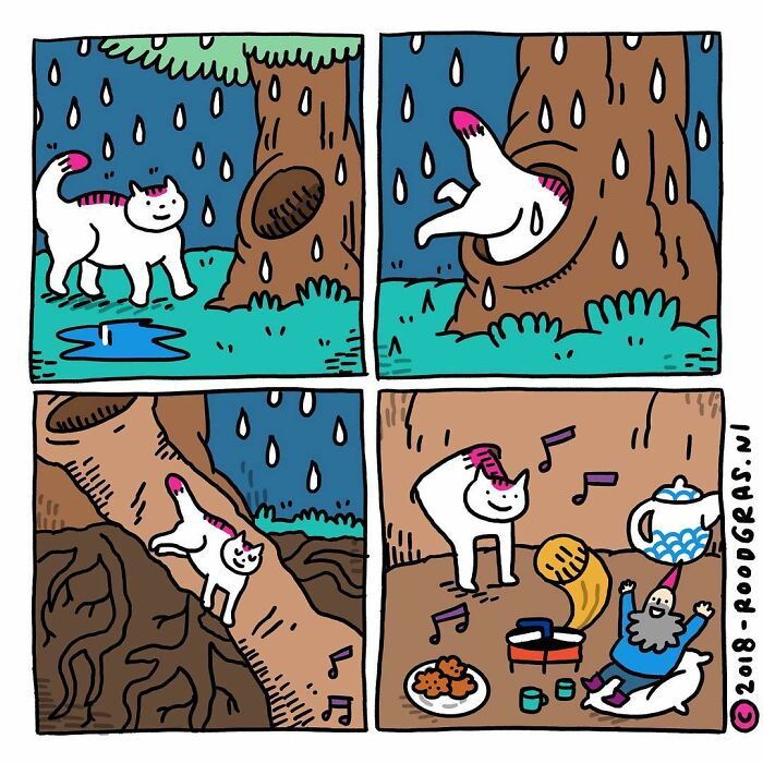 As adoráveis aventuras em quadrinhos de um gato (32 fotos) 1