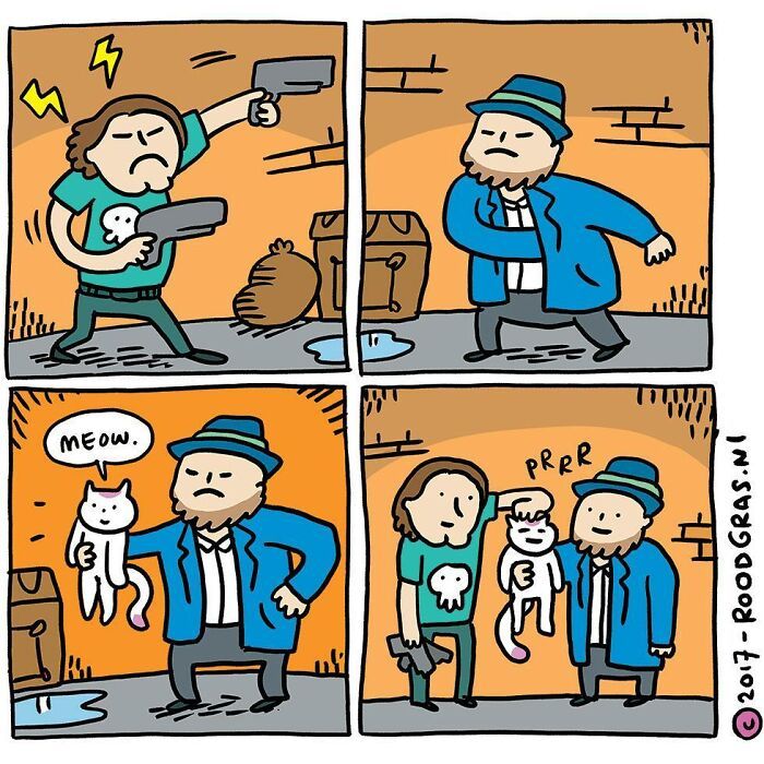 As adoráveis aventuras em quadrinhos de um gato (32 fotos) 8