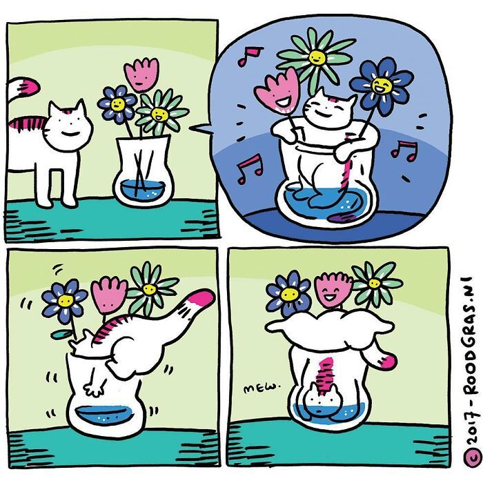 As adoráveis aventuras em quadrinhos de um gato (32 fotos) 13