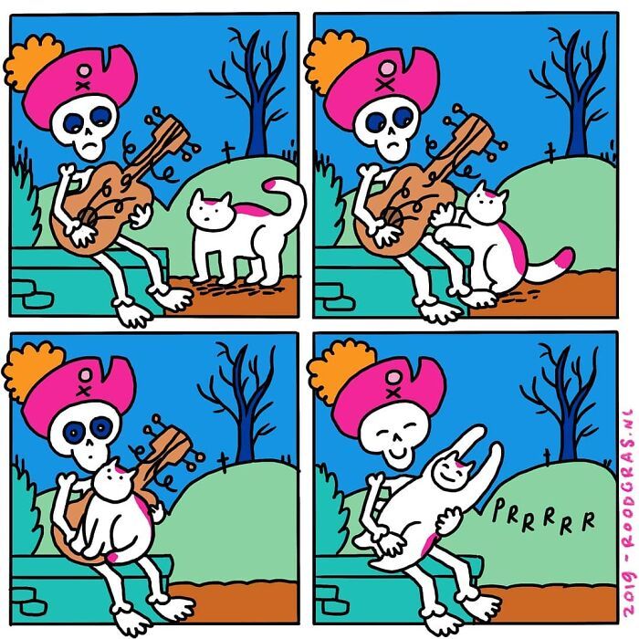 As adoráveis aventuras em quadrinhos de um gato (32 fotos) 18