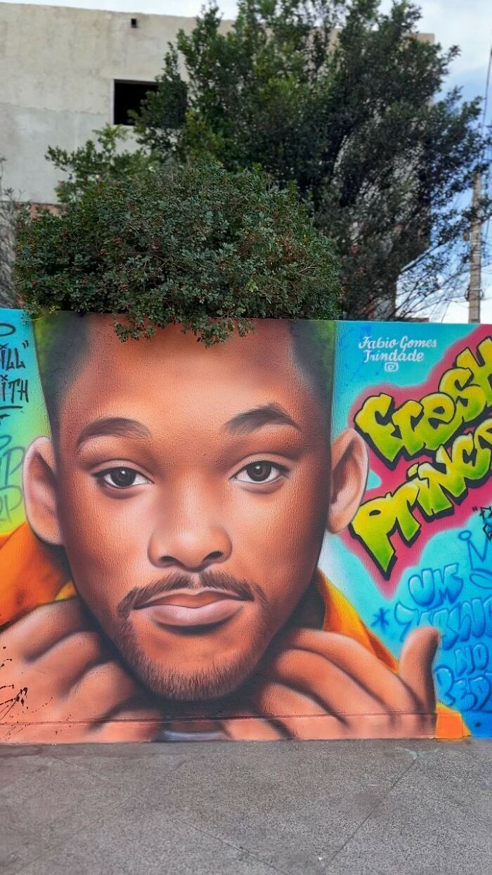 Natureza em retratos: Murais de Fábio Gomes transformam árvores em cabelos artísticos (25 fotos) 1