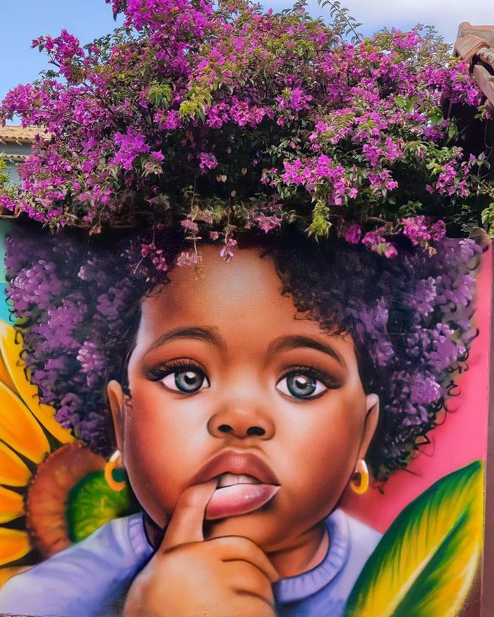 Natureza em retratos: Murais de Fábio Gomes transformam árvores em cabelos artísticos (25 fotos) 9