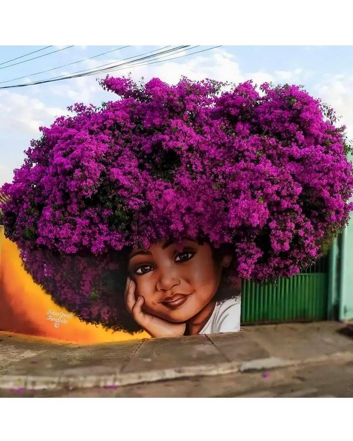 Natureza em retratos: Murais de Fábio Gomes transformam árvores em cabelos artísticos (25 fotos) 10