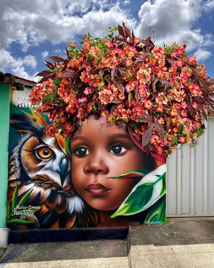 Natureza em retratos: Murais de Fábio Gomes transformam árvores em cabelos artísticos (25 fotos) 15
