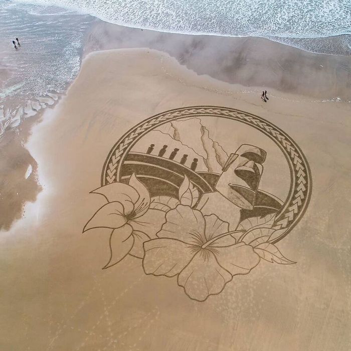 Artista produz grandiosas obras de arte na areia da praia (32 fotos) 26