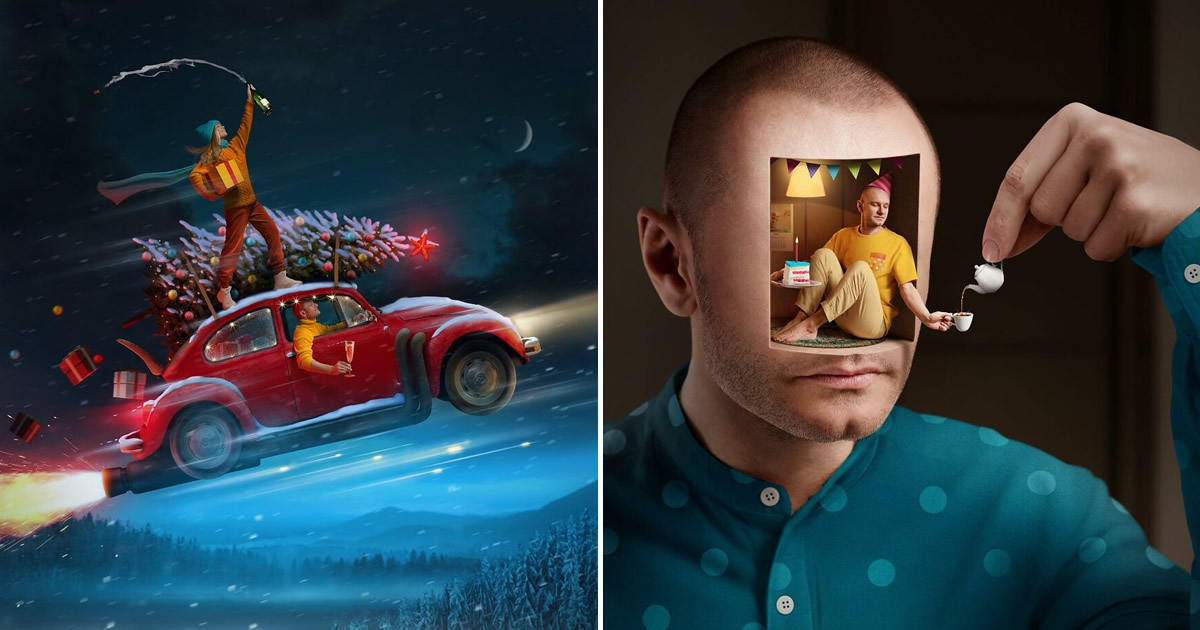 Descubra a magia: Artista se funde em 26 universos surreais com Photoshop!