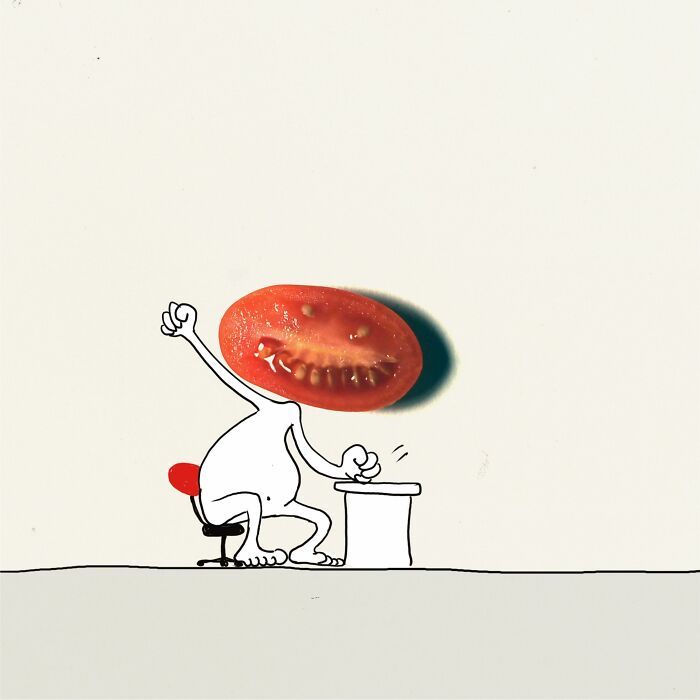20 ilustrações do Tomate Assassino que surgiu enquanto cortava vegetais para cozinhar 8