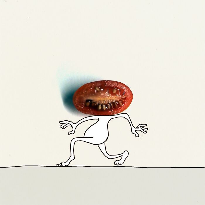 20 ilustrações do Tomate Assassino que surgiu enquanto cortava vegetais para cozinhar 10