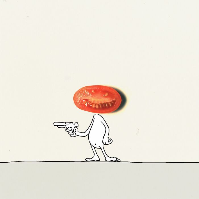 20 ilustrações do Tomate Assassino que surgiu enquanto cortava vegetais para cozinhar 14