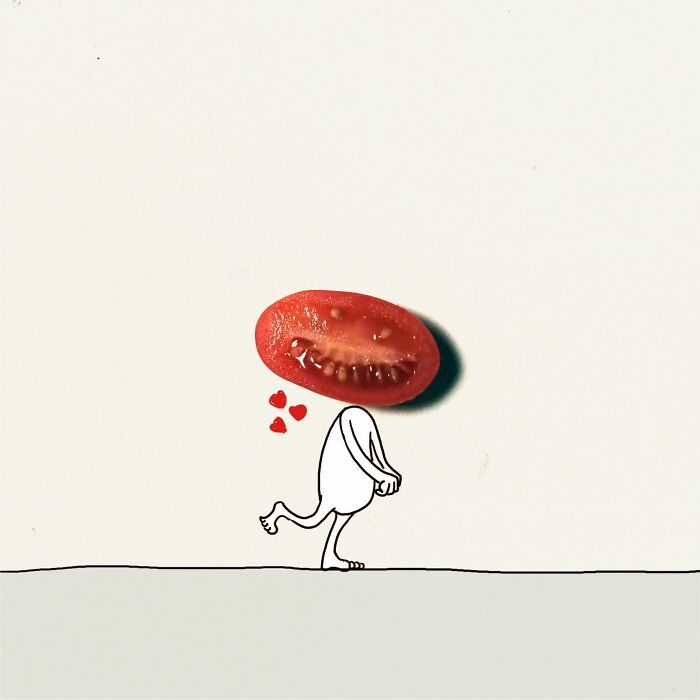 20 ilustrações do Tomate Assassino que surgiu enquanto cortava vegetais para cozinhar 16