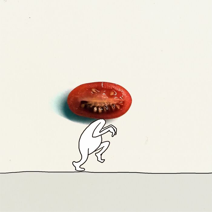 20 ilustrações do Tomate Assassino que surgiu enquanto cortava vegetais para cozinhar 19