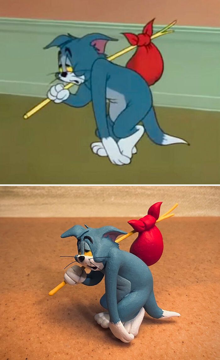 Artista japonês recria momentos infortunados de Tom e Jerry em esculturas divertidas (20 fotos) 1