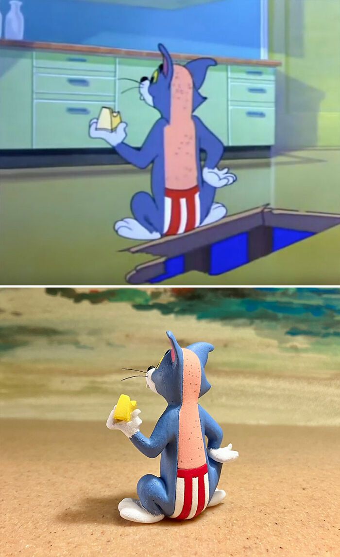 Artista japonês recria momentos infortunados de Tom e Jerry em esculturas divertidas (20 fotos) 2