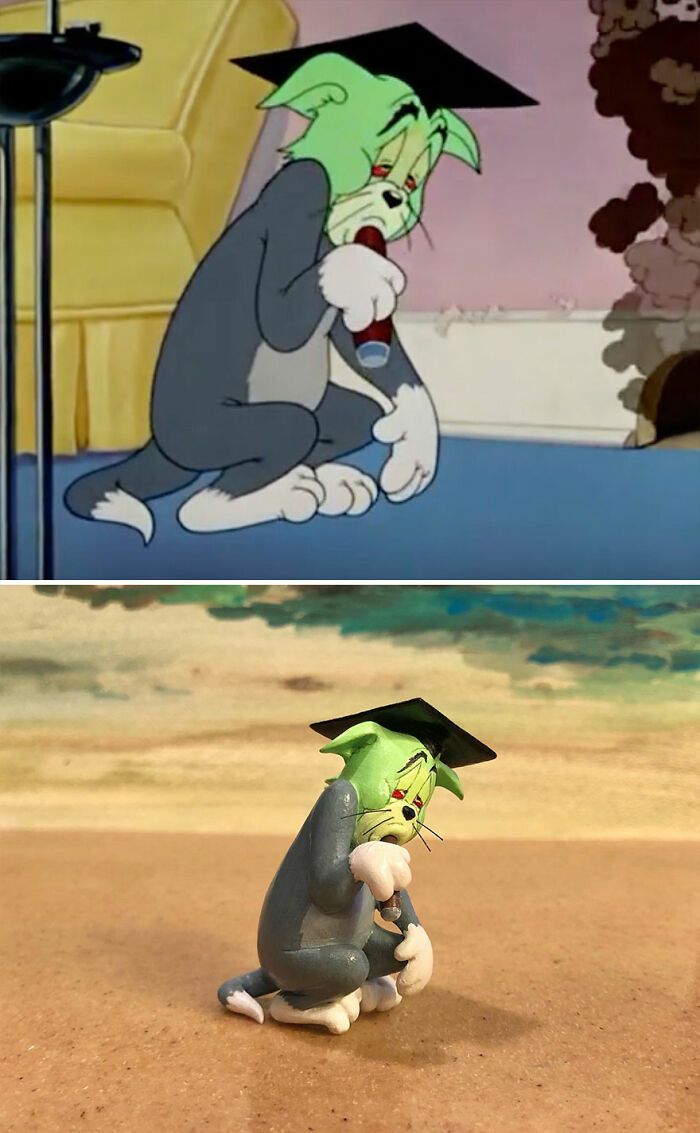 Artista japonês recria momentos infortunados de Tom e Jerry em esculturas divertidas (20 fotos) 3