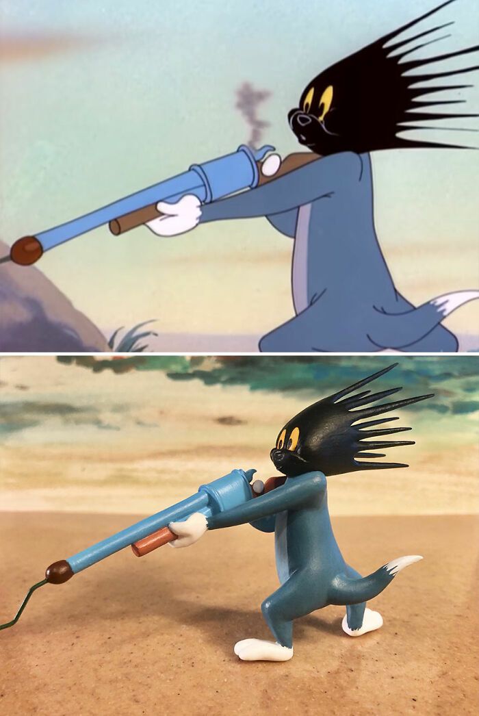 Artista japonês recria momentos infortunados de Tom e Jerry em esculturas divertidas (20 fotos) 11