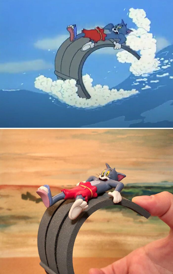 Artista japonês recria momentos infortunados de Tom e Jerry em esculturas divertidas (20 fotos) 13
