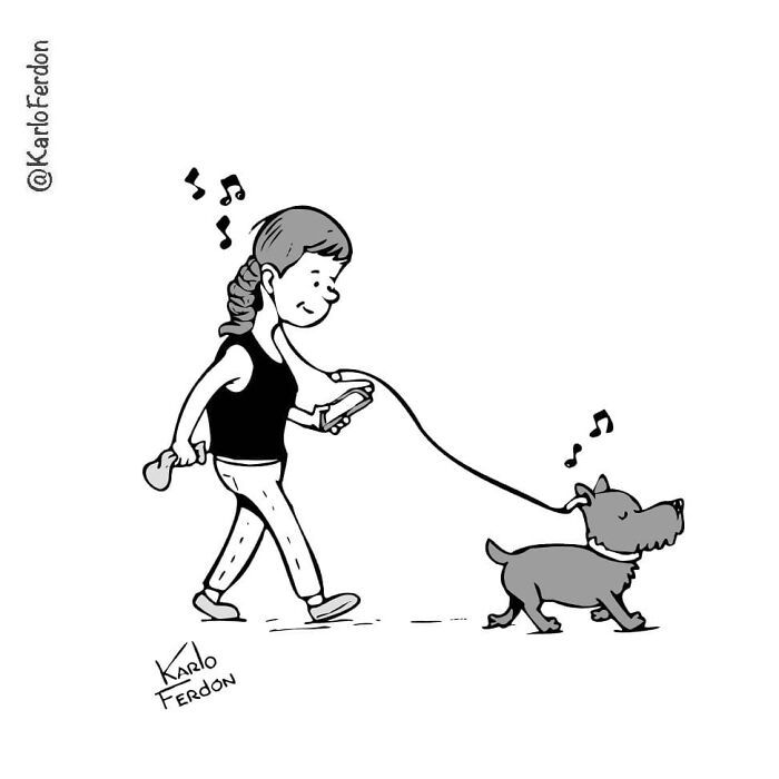 22 cartoons virais e sem palavras com cães de Karlo Ferdon 8