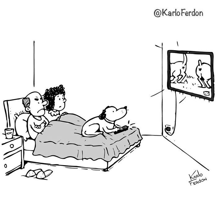 22 cartoons virais e sem palavras com cães de Karlo Ferdon 13