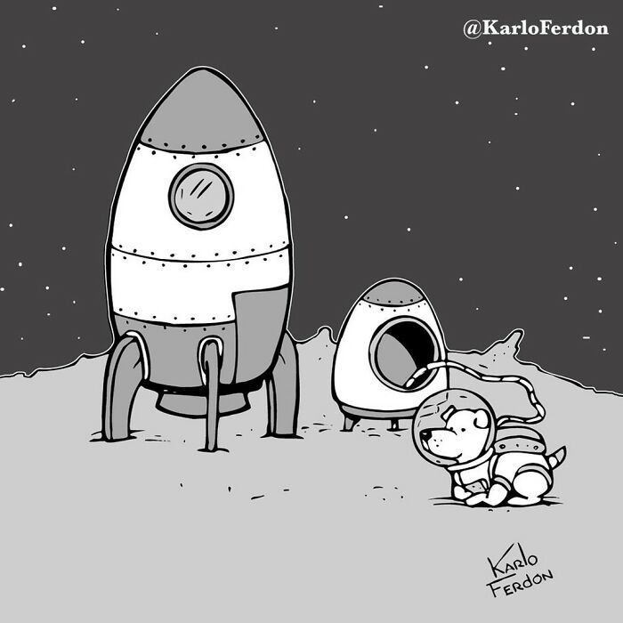 22 cartoons virais e sem palavras com cães de Karlo Ferdon 15