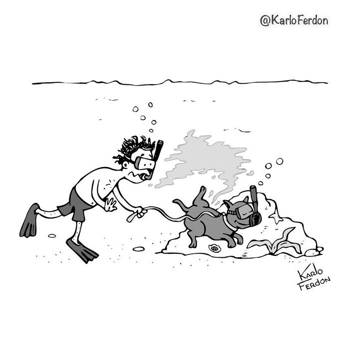 22 cartoons virais e sem palavras com cães de Karlo Ferdon 21