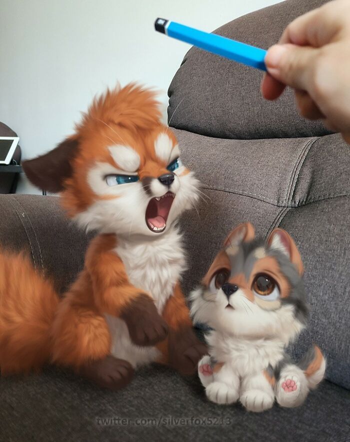 Conheça este artista: Desenhando animais adoráveis em nosso cotidiano! (35 fotos) 25