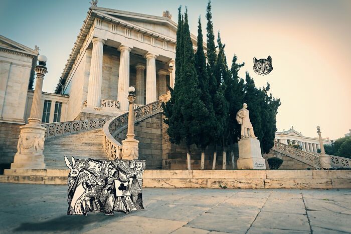 A jornada de Alice no País das Maravilhas de Atenas: 18 colagens criadas por um artista 2