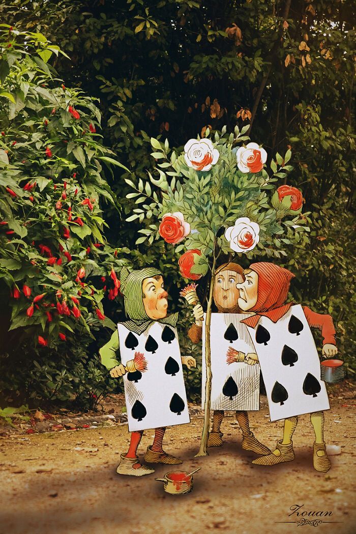 A jornada de Alice no País das Maravilhas de Atenas: 18 colagens criadas por um artista 3