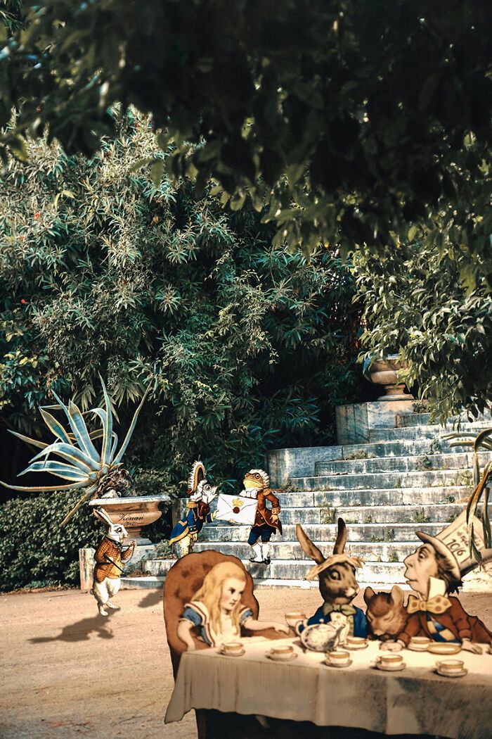 A jornada de Alice no País das Maravilhas de Atenas: 18 colagens criadas por um artista 16