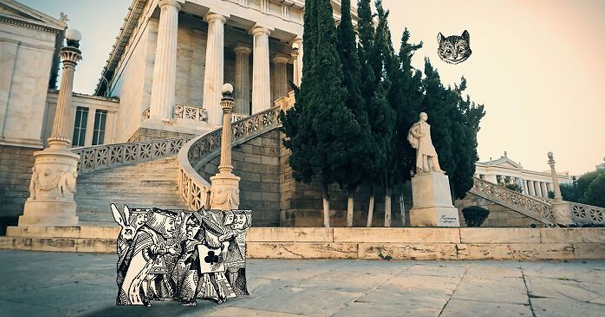 A jornada de Alice no País das Maravilhas de Atenas: 18 colagens criadas por um artista 19
