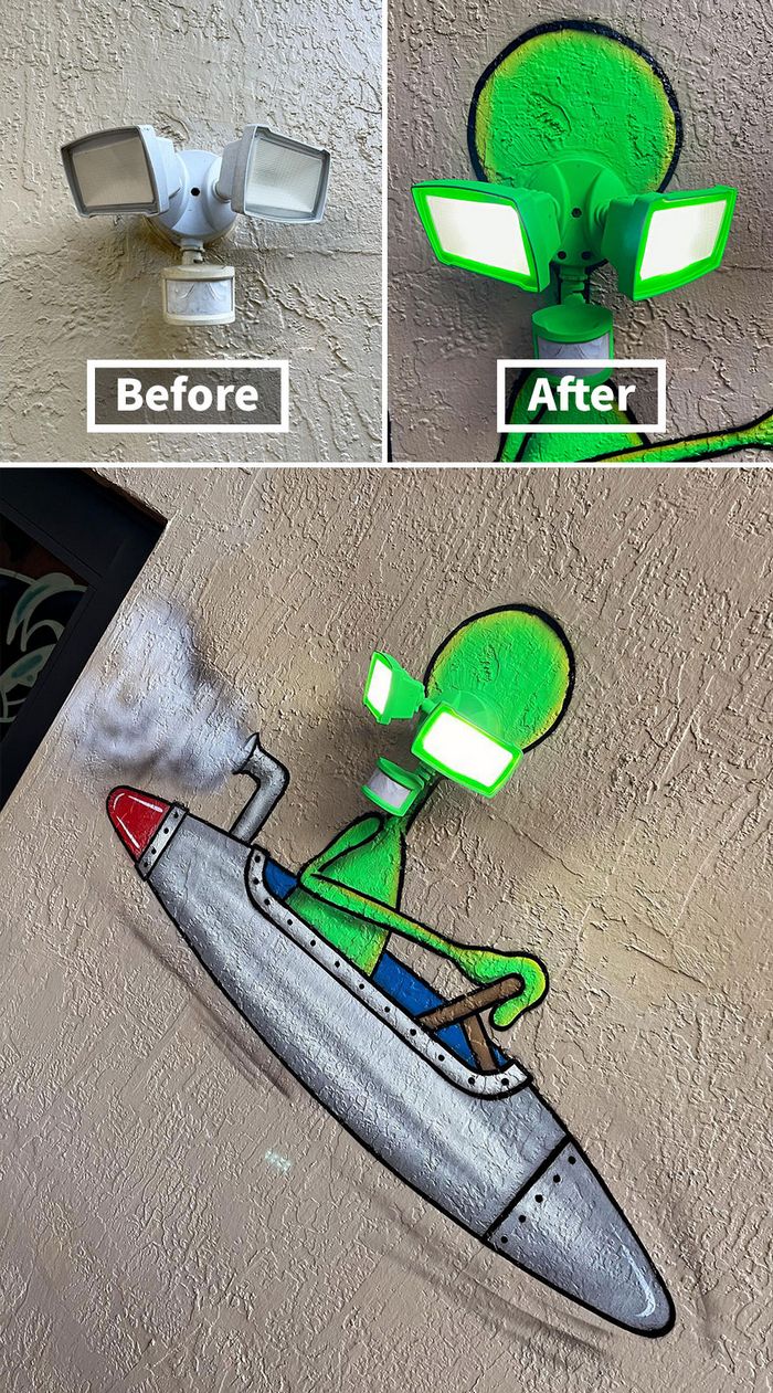 Artista de rua transmuta 30 objetos comuns em fantásticas obras de arte 23 Artista de rua transmuta 30 objetos comuns em fantásticas obras de arte 23