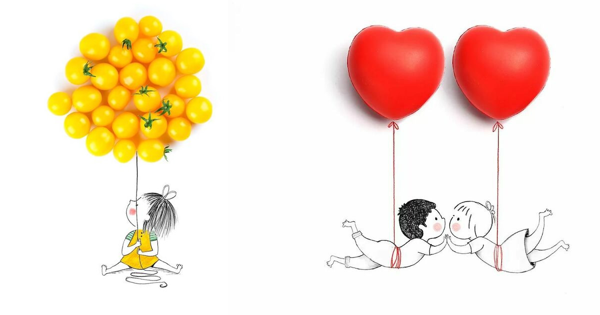 Artista transforma 36 ilustrações em realidade usando objetos do cotidiano