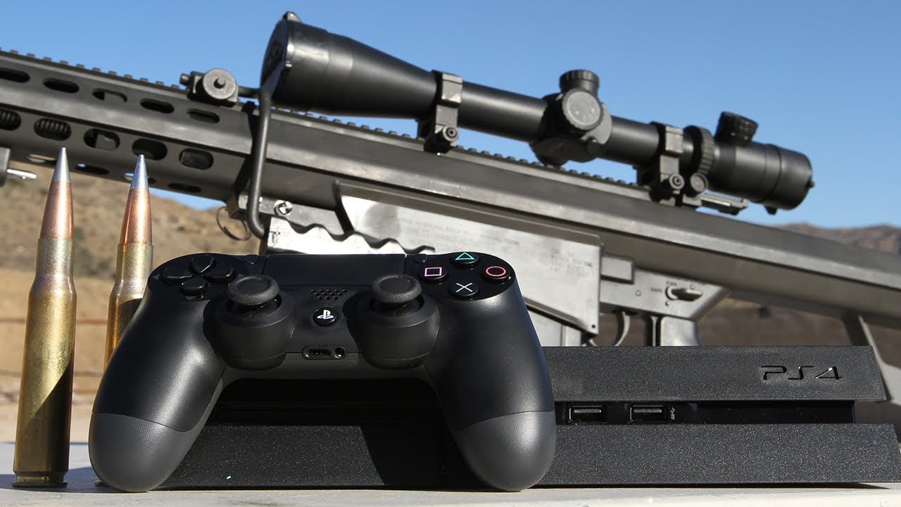 Homem destrói PS4 com rifle 2