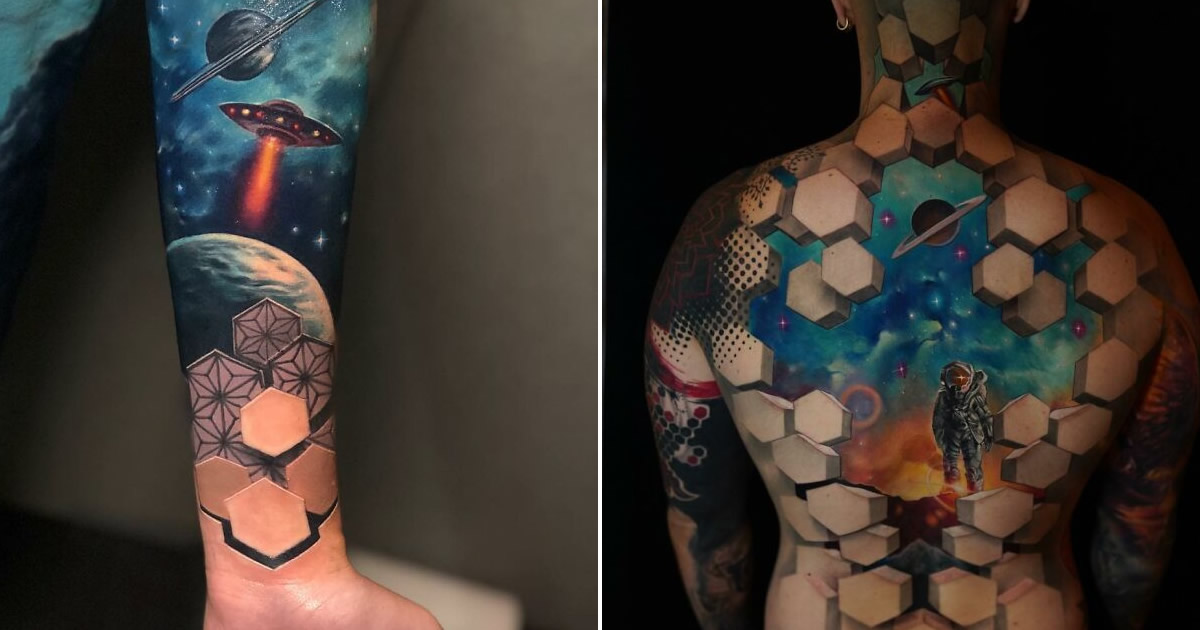 32 tatuagens de ilusão de ótica que vão soprar sua mente