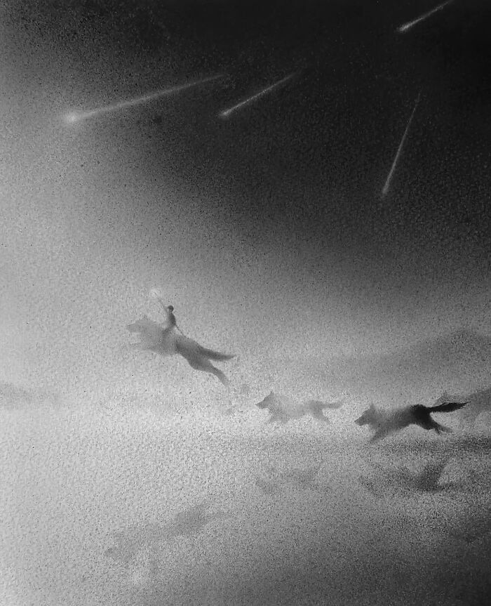 Arte encantadora de Elicia Edijanto: Aquarelas em preto e branco que capturam a inocência e a natureza 13