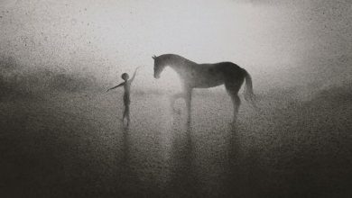 Arte encantadora de Elicia Edijanto: Aquarelas em preto e branco que capturam a inocência e a natureza 34