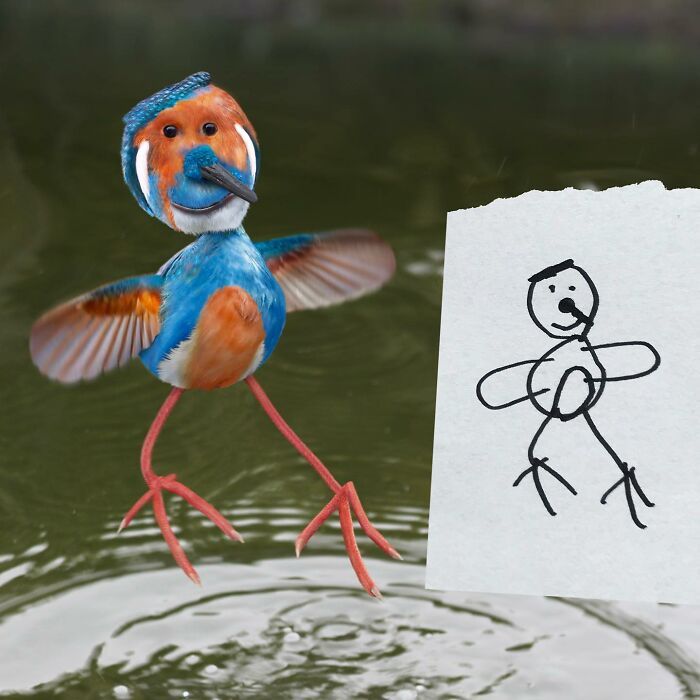 Transformações surreais: Pai dá vida aos desenhos das crianças com photoshop! (32 imagens) 8