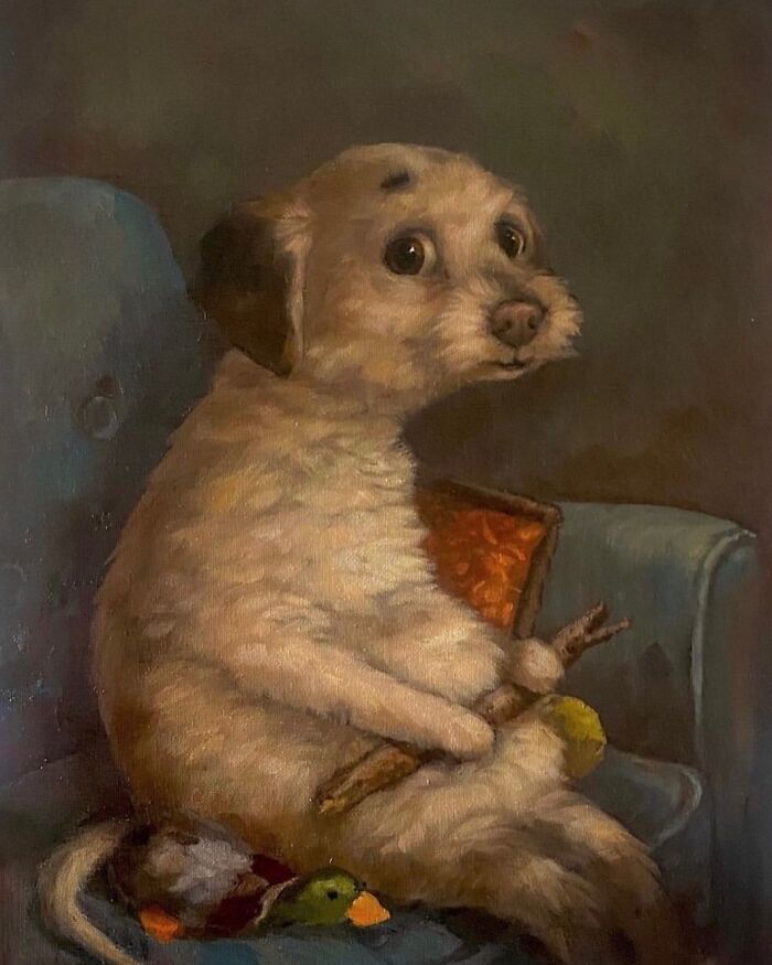 Arte e felicidade: Pinturas de animais de estimação que vão fazer você sorrir (30 fotos) 1