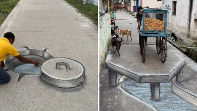 Kundan Chowdhury: O professor de arte que transforma as ruas de Bhadreswar com ilusões em 3D (26 fotos) 39