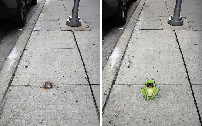 A magia da arte de rua de David Zinn: Criaturas fantásticas que ganham vida (35 fotos) 5