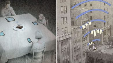 A satírica arte de Paweł Kuczyński: Um olhar crítico sobre a tecnologia e a desconexão humana (36 fotos) 6
