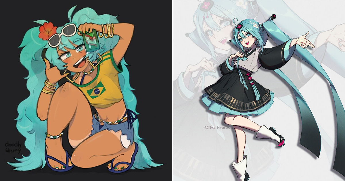 Artistas ao redor do mundo reimaginam Hatsune Miku após inspiração brasileira da personagem (32 Imagens)