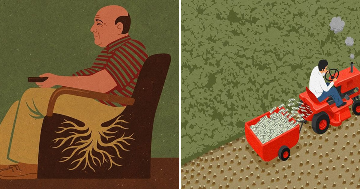 John Holcroft: A arte satírica que reflete as falhas da sociedade atual (34 fotos)