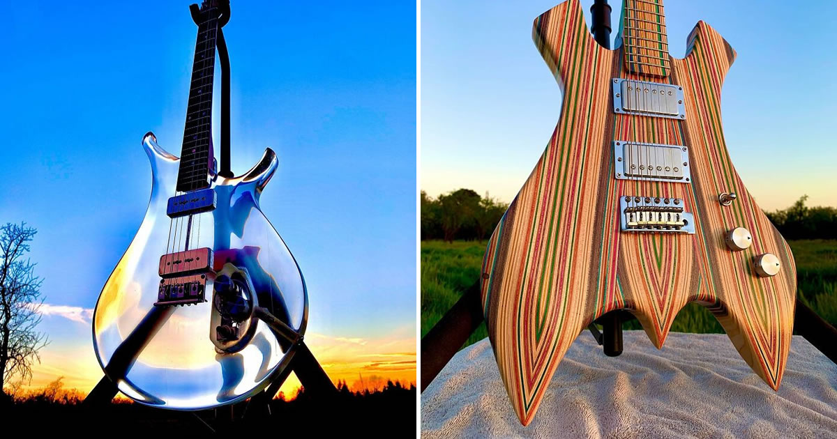 Burls Art: O luthier que transforma materiais inusitados em guitarras extraordinárias (28 fotos)