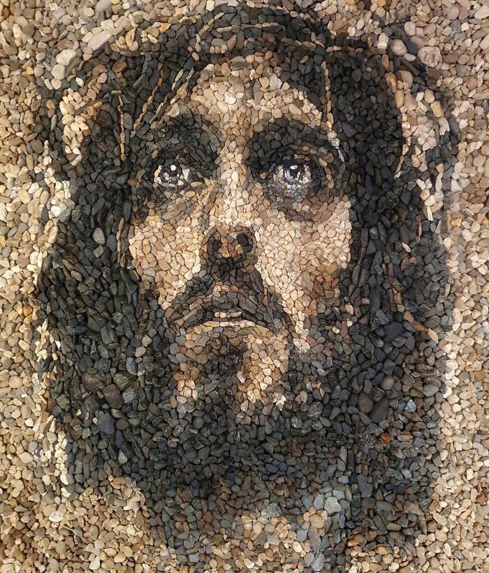 A arte efêmera de Justin Bateman: Mosaicos de pedra que contam histórias (32 fotos) 6